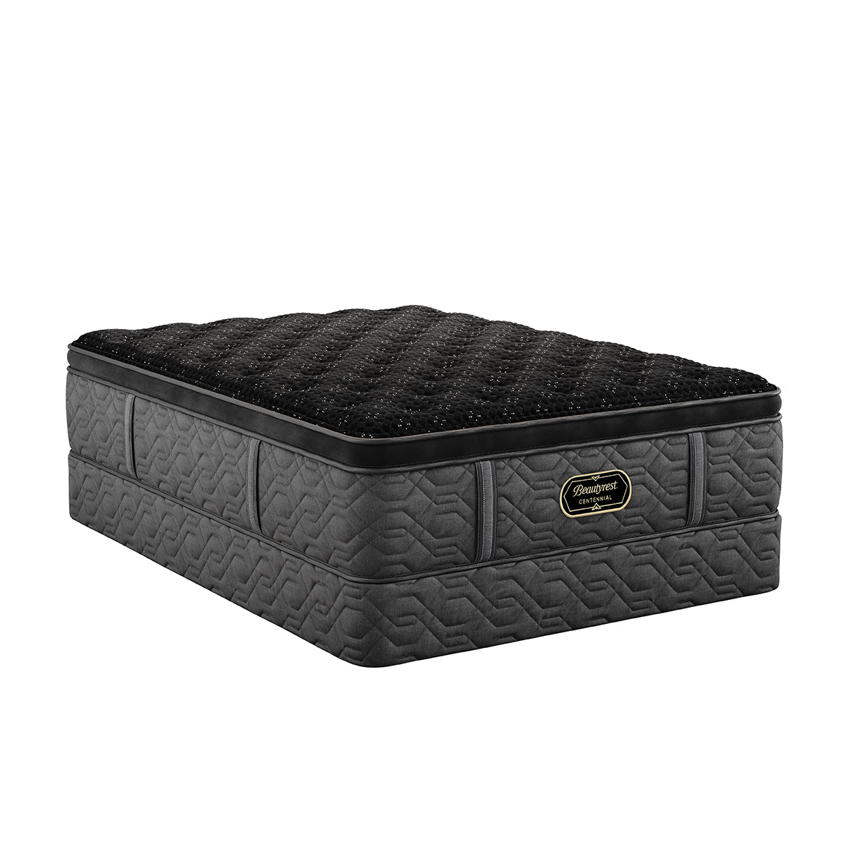 Black Trilliant mattress with quilted design on a white background