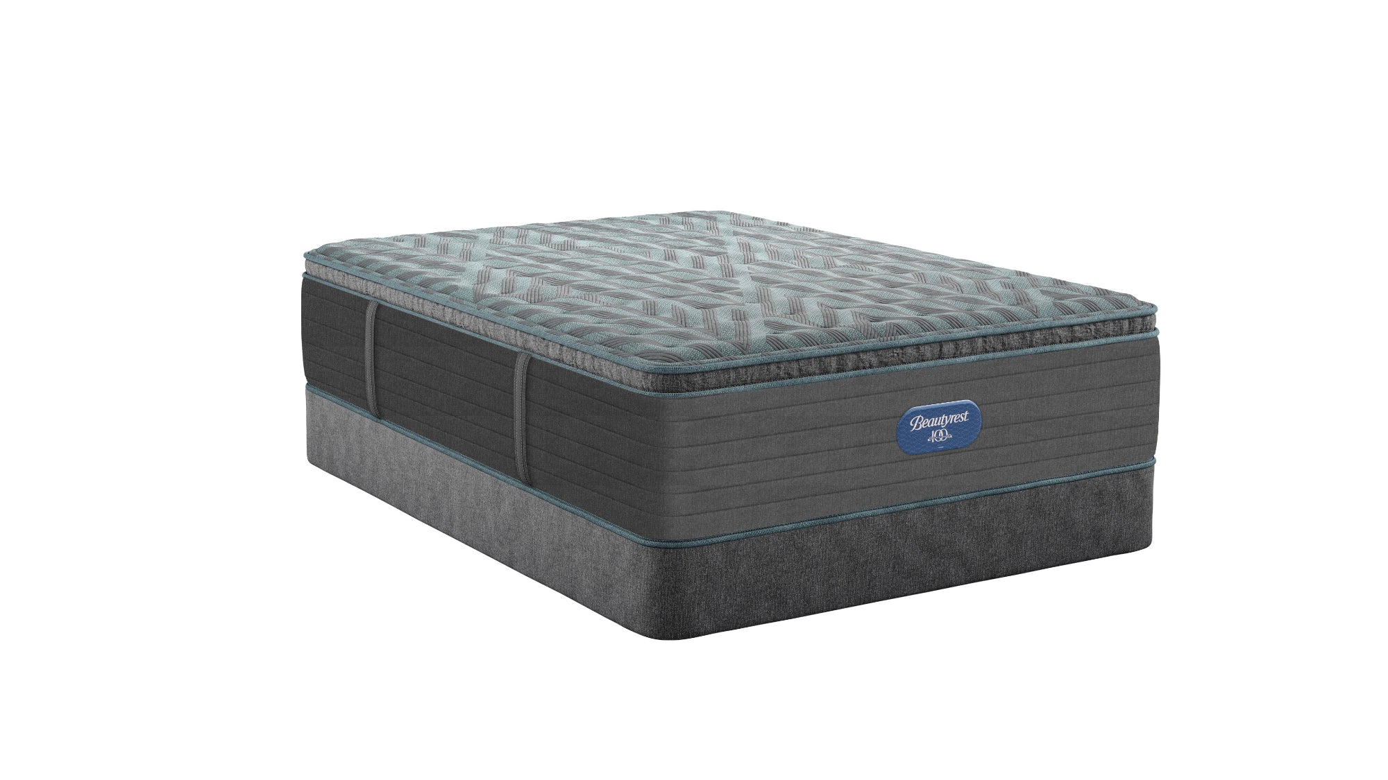 Gray Beautyrest Eryx mattress with boxspring