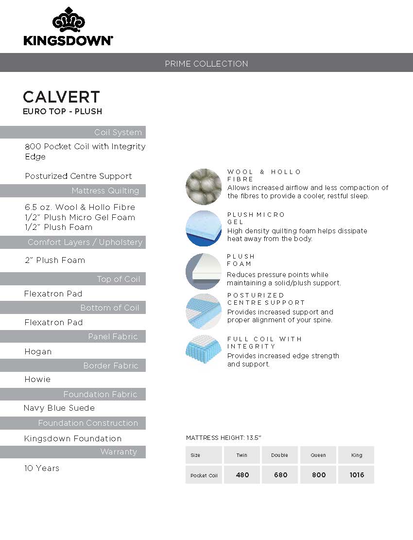 Kingsdown Calvert Plush Euro Top Mattress
