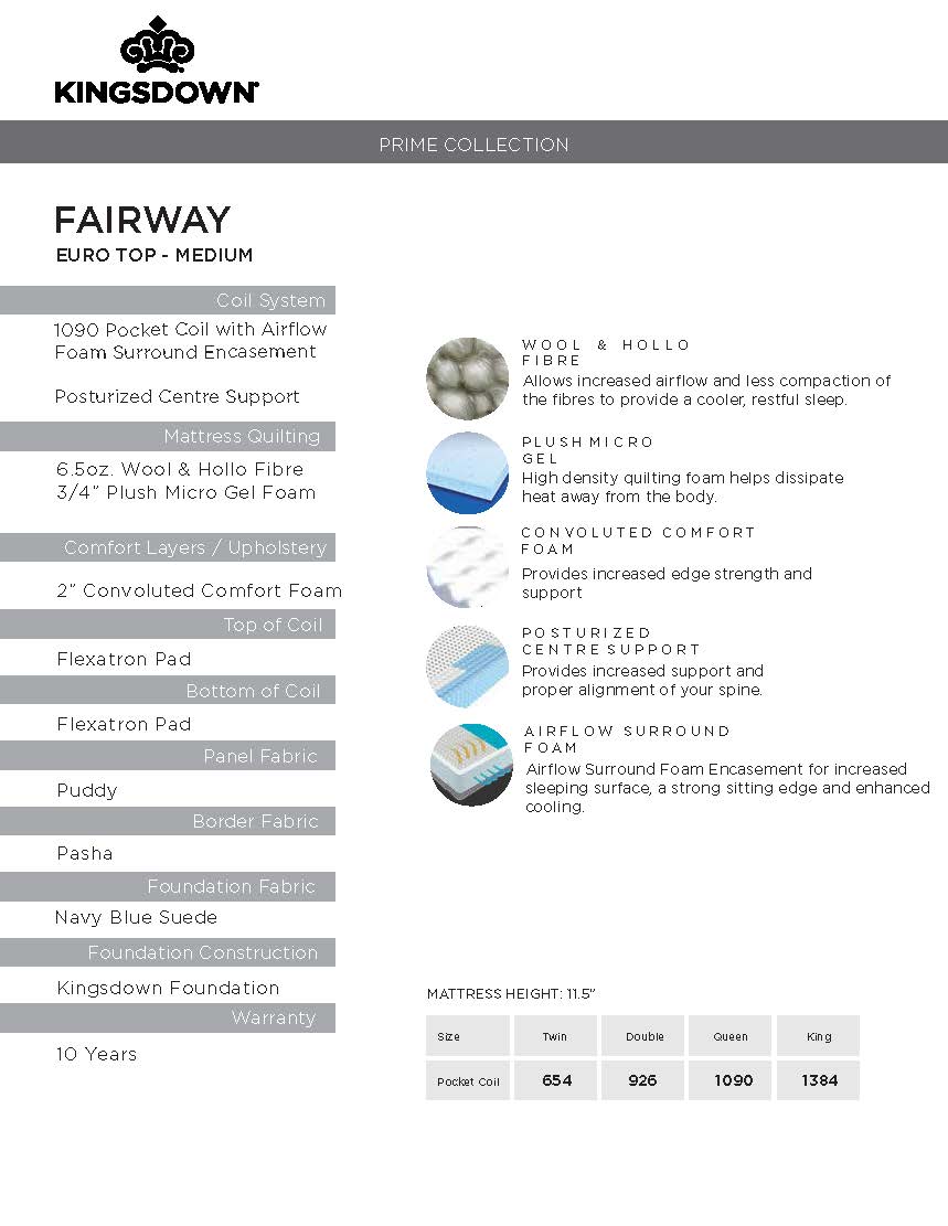 Kingsdown Fairway Euro Top Mattress