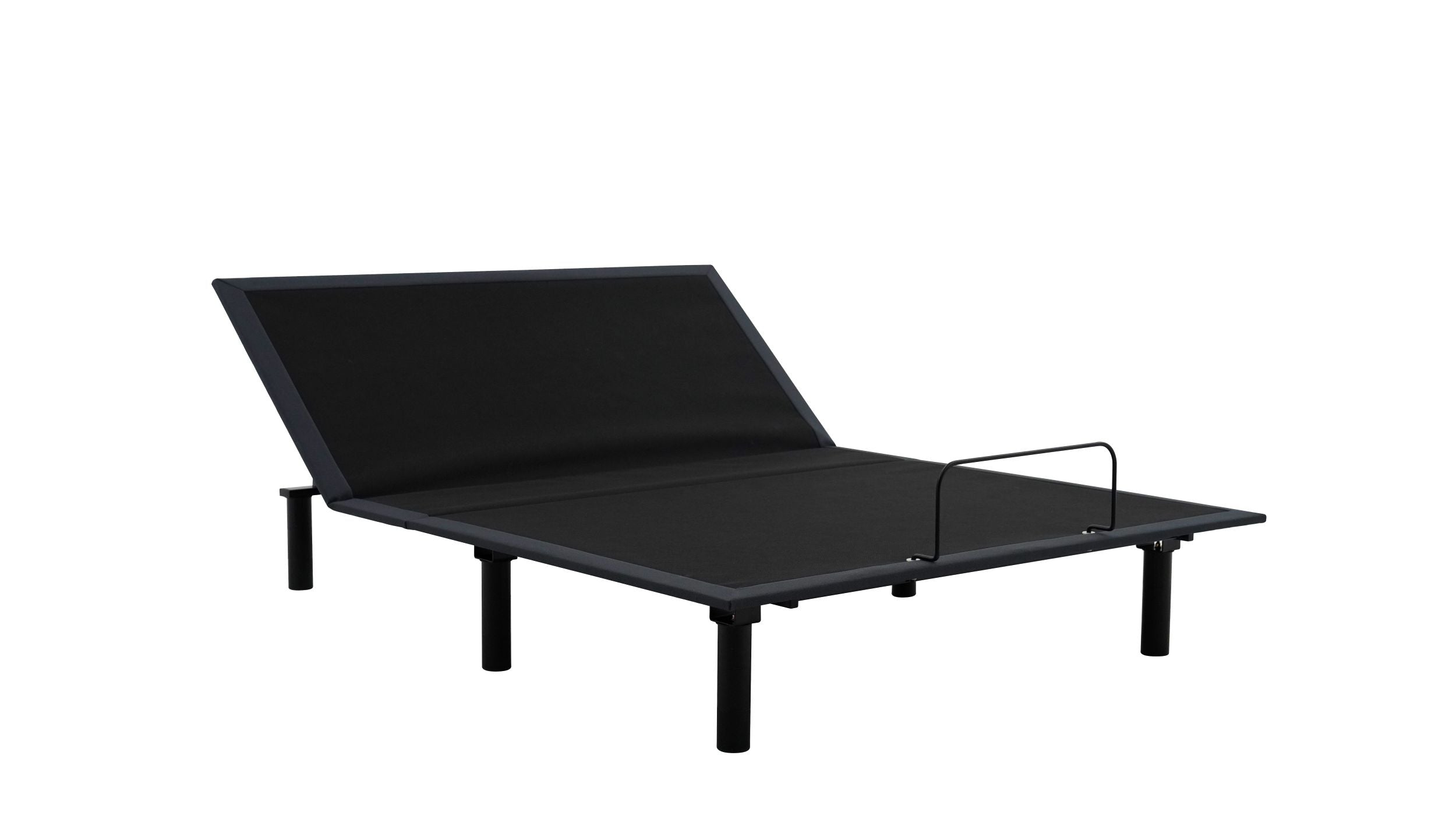 Black adjustable bed on a white background