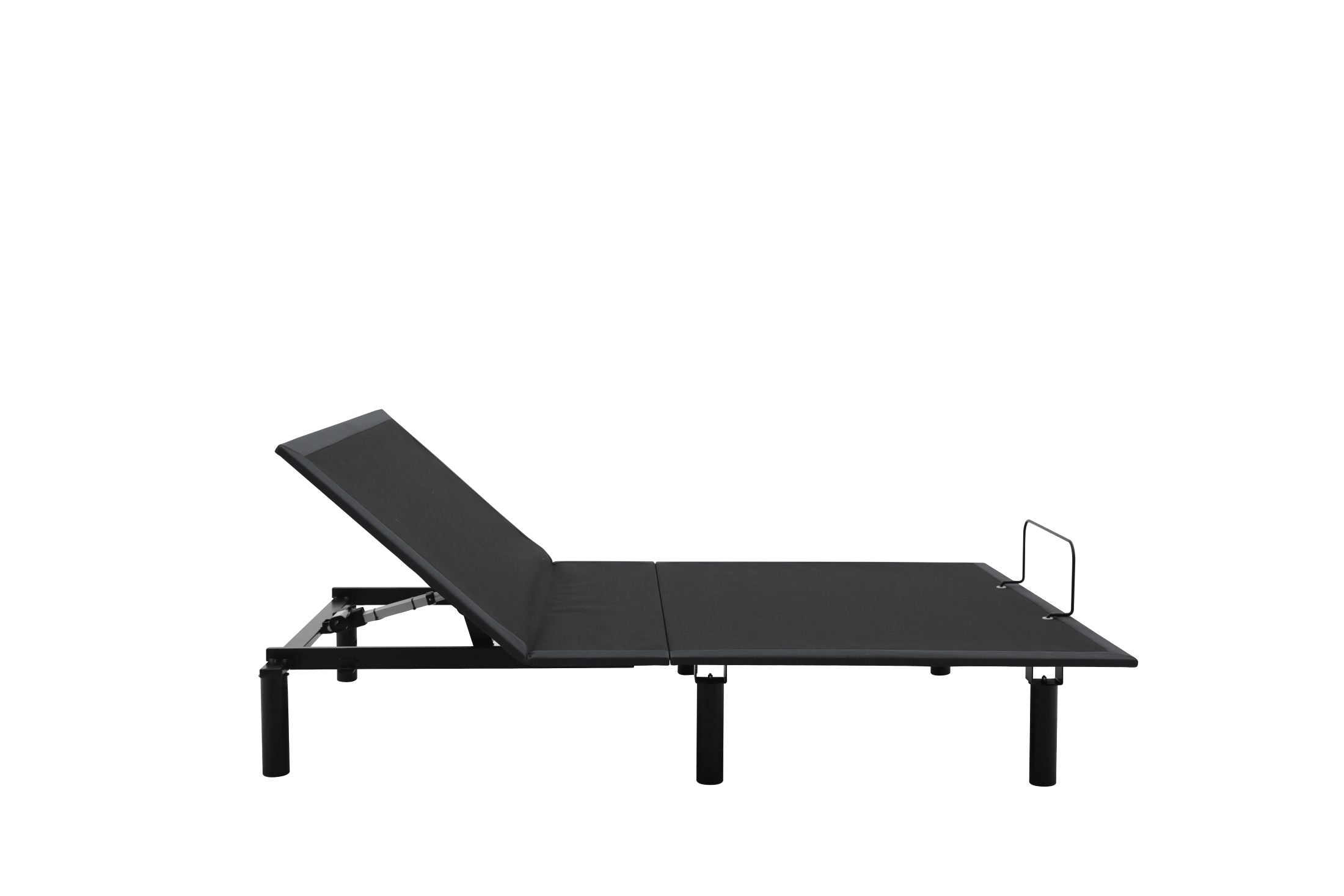 Black adjustable bed on a white background
